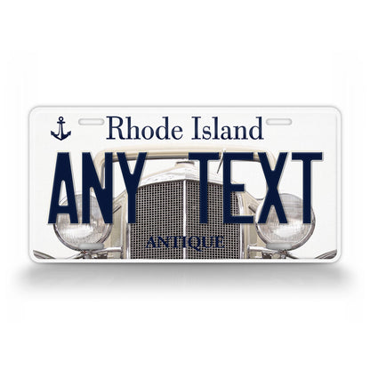 Custom Rhode Island "Antique Car" License Plate