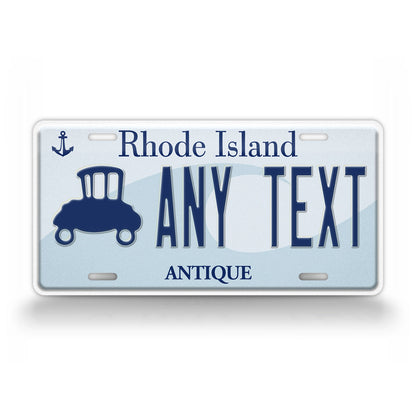 Custom Rhode Island "Antique Coupe Wave" License Plate