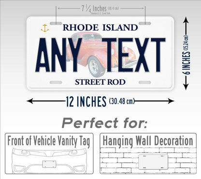 Custom Rhode Island "Street Rod" License Plate