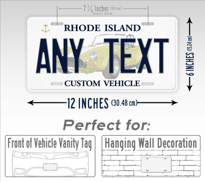 Custom Rhode Island "Custom Vehicle" License Plate