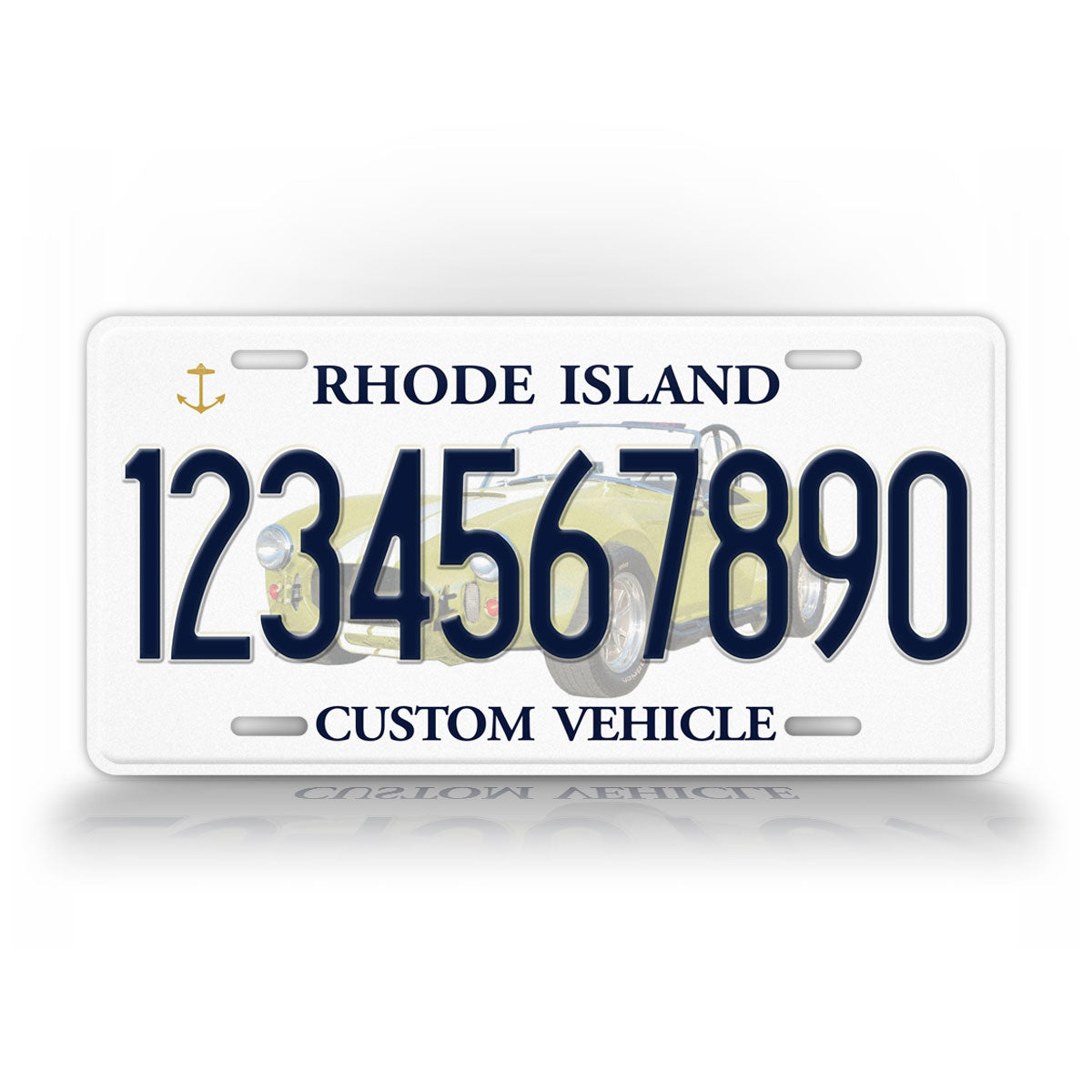 Custom Rhode Island "Custom Vehicle" License Plate