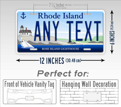Custom Rhode Island "Lighthouse" License Plate