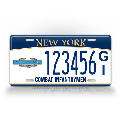 New York Combat Infantryman Custom License Plate