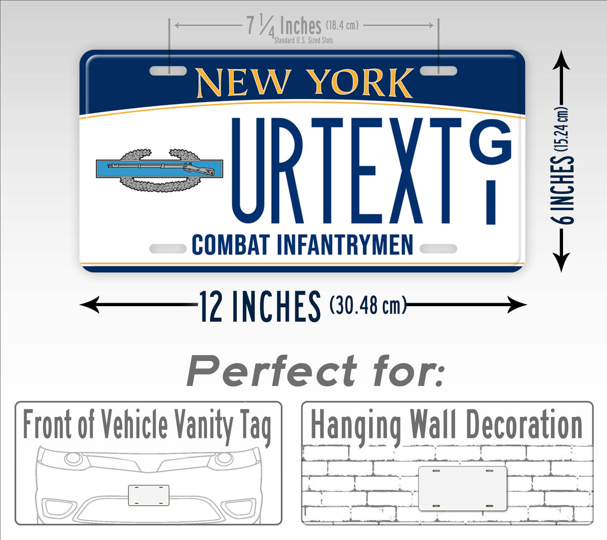 New York Combat Infantryman Custom License Plate