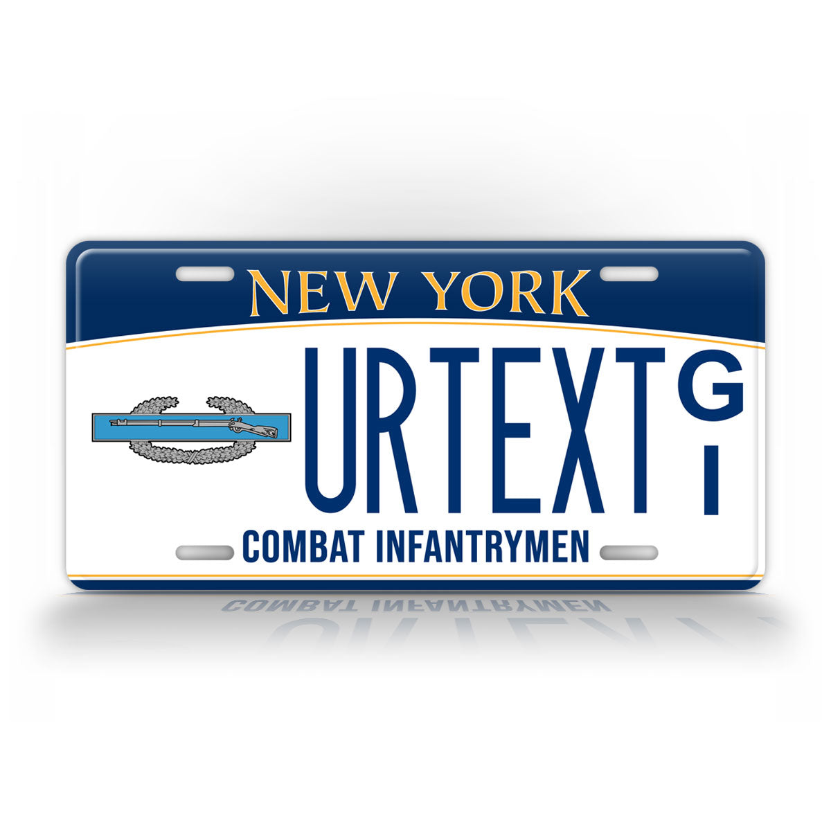 New York Combat Infantryman Custom License Plate