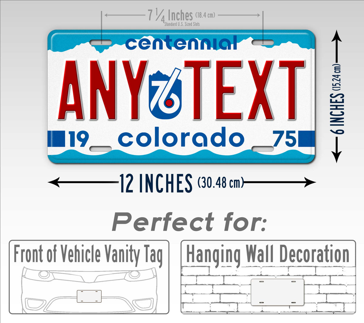 Custom Colorado 1976 Centennial License Plate