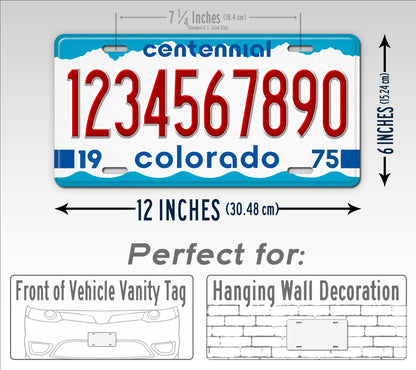 Custom Colorado 1976 Centennial License Plate