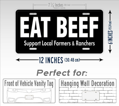 Eat Beef  Blackout License Plate
