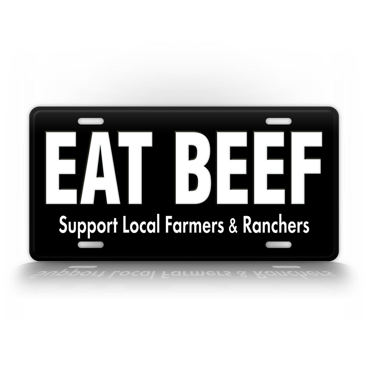 Eat Beef  Blackout License Plate