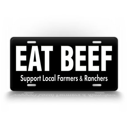 Eat Beef  Blackout License Plate