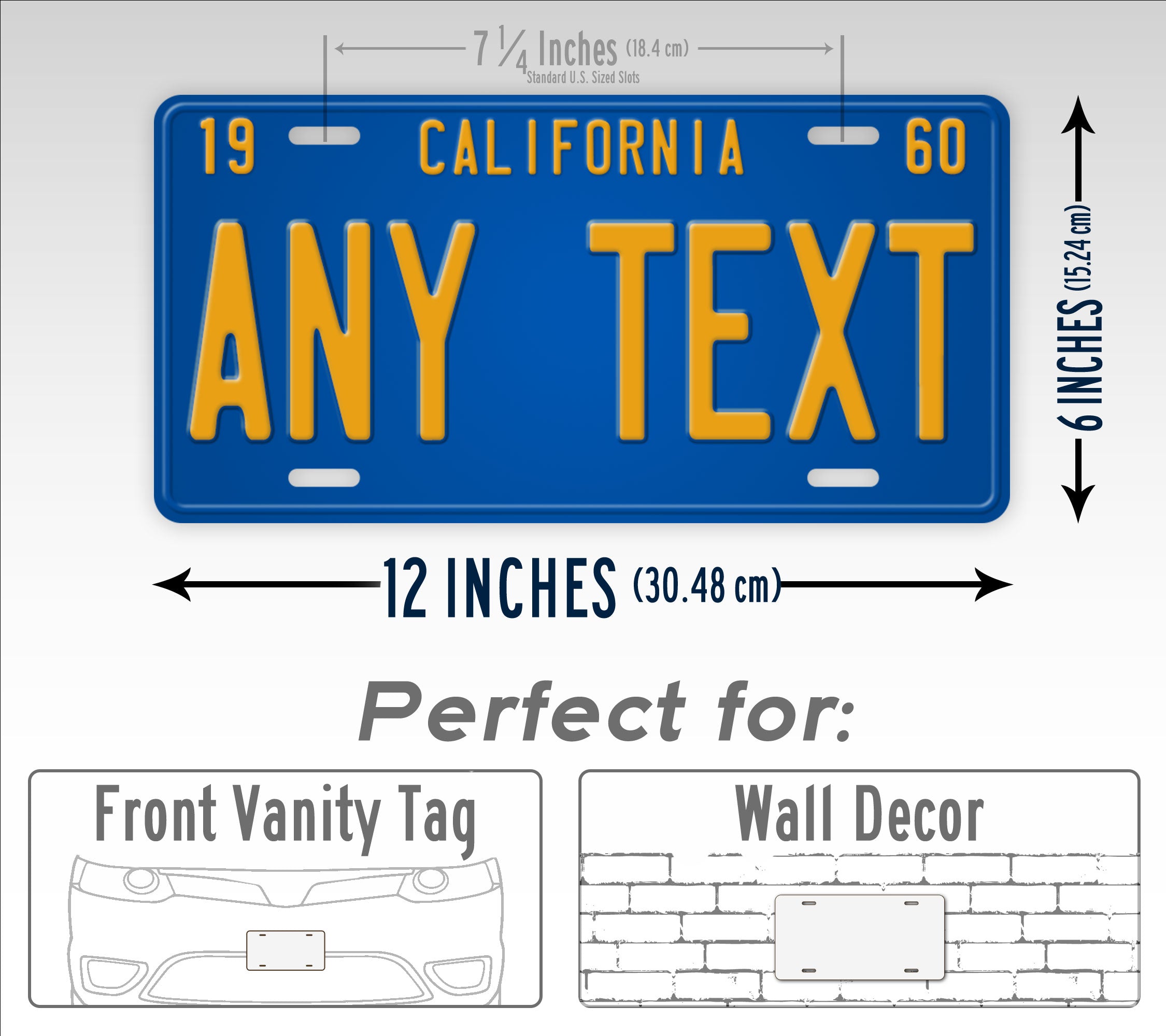 Personalized California 1950s 1960s 1970s Replica CA License Plate
