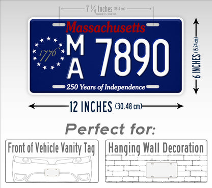 Massachusetts 250th Anniversary License Plate