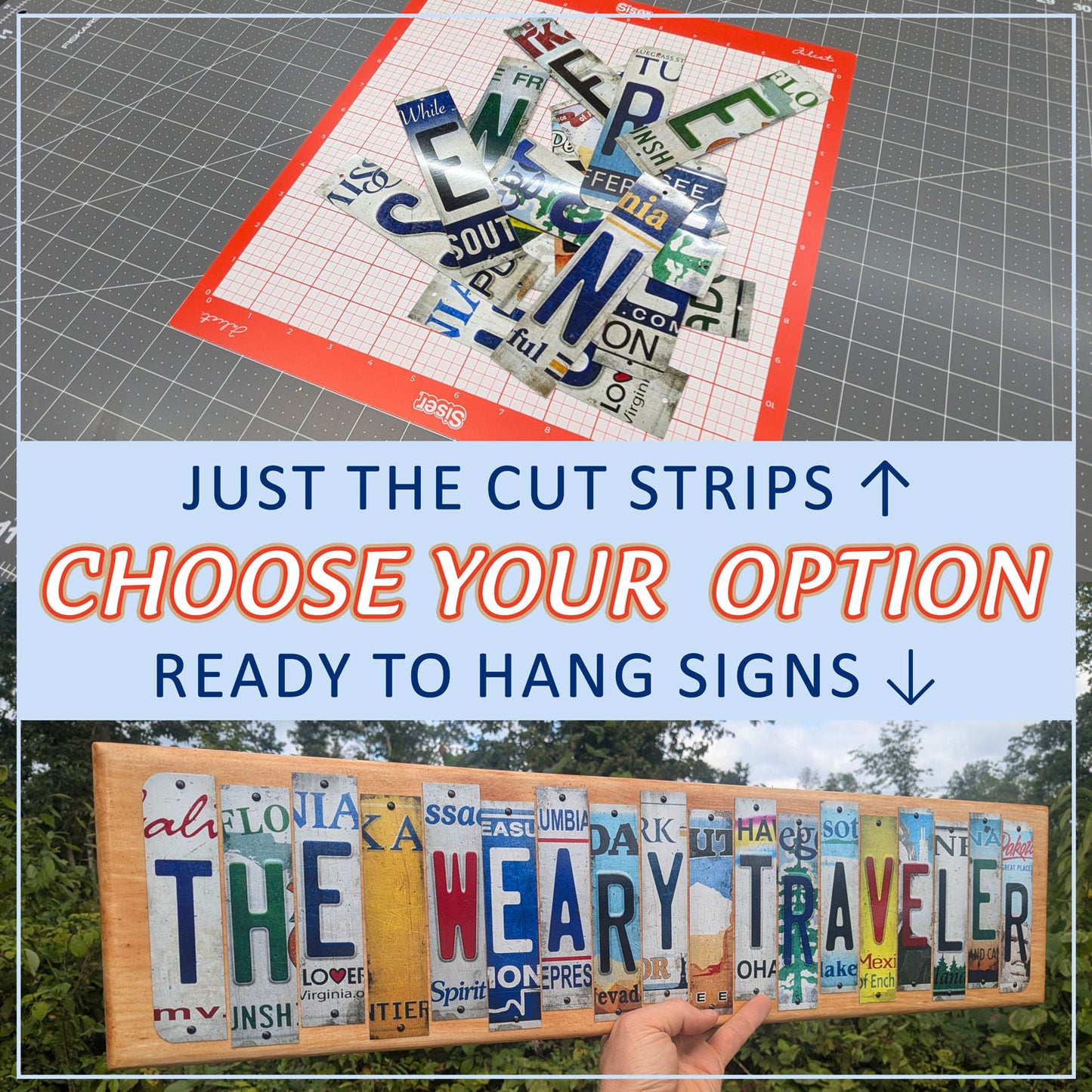 Personalized Cut License Plate Strips Signs