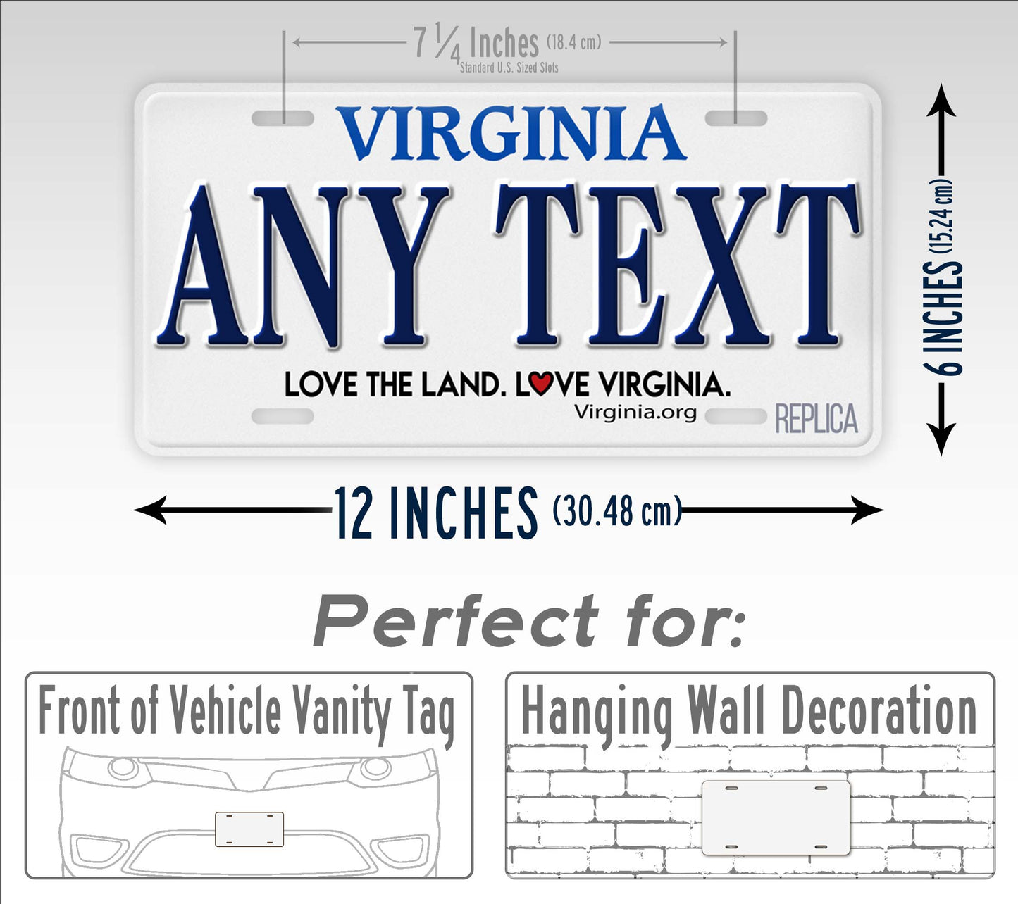 Personalized Virginia State Custom License Plate