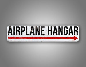 Airplane Hangar Arrow Sign