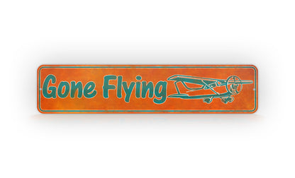 Gone Flying Retro Style Sign