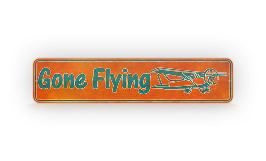 Gone Flying Retro Style Sign