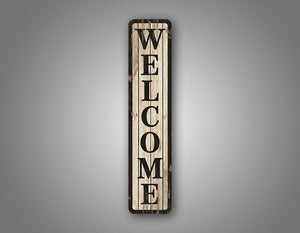 Weatherd Wood Effect Welcome Sign