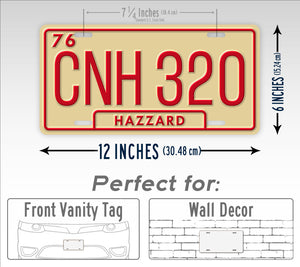 Novelty Hazard County CNH 320 General Lee 6x12 License Plate