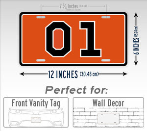 01 General Lee  6x12 License Plate