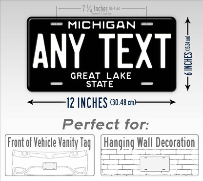 Blackout Michigan Great Lakes License Plate