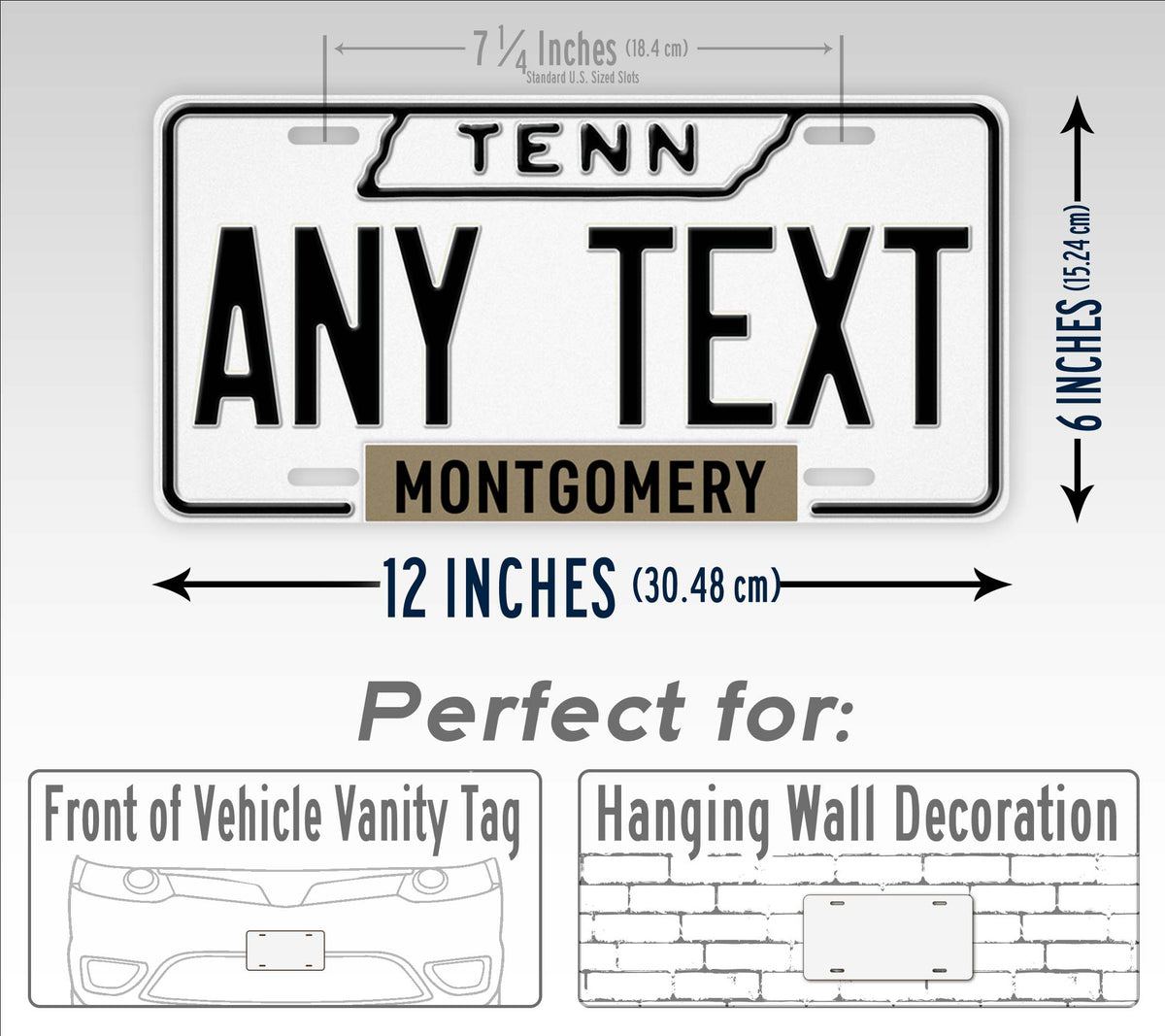 Custom Tennessee White-Black 1963 License Plate