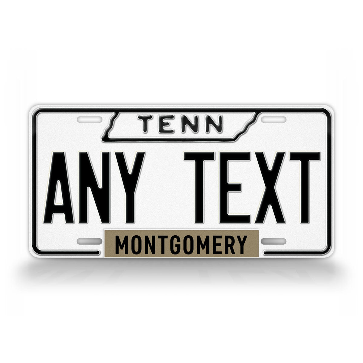 Custom Tennessee White-Black 1963 License Plate