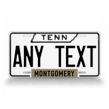 Custom Tennessee White-Black 1963 License Plate