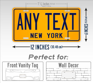 Vintage New York Personalized License Plate