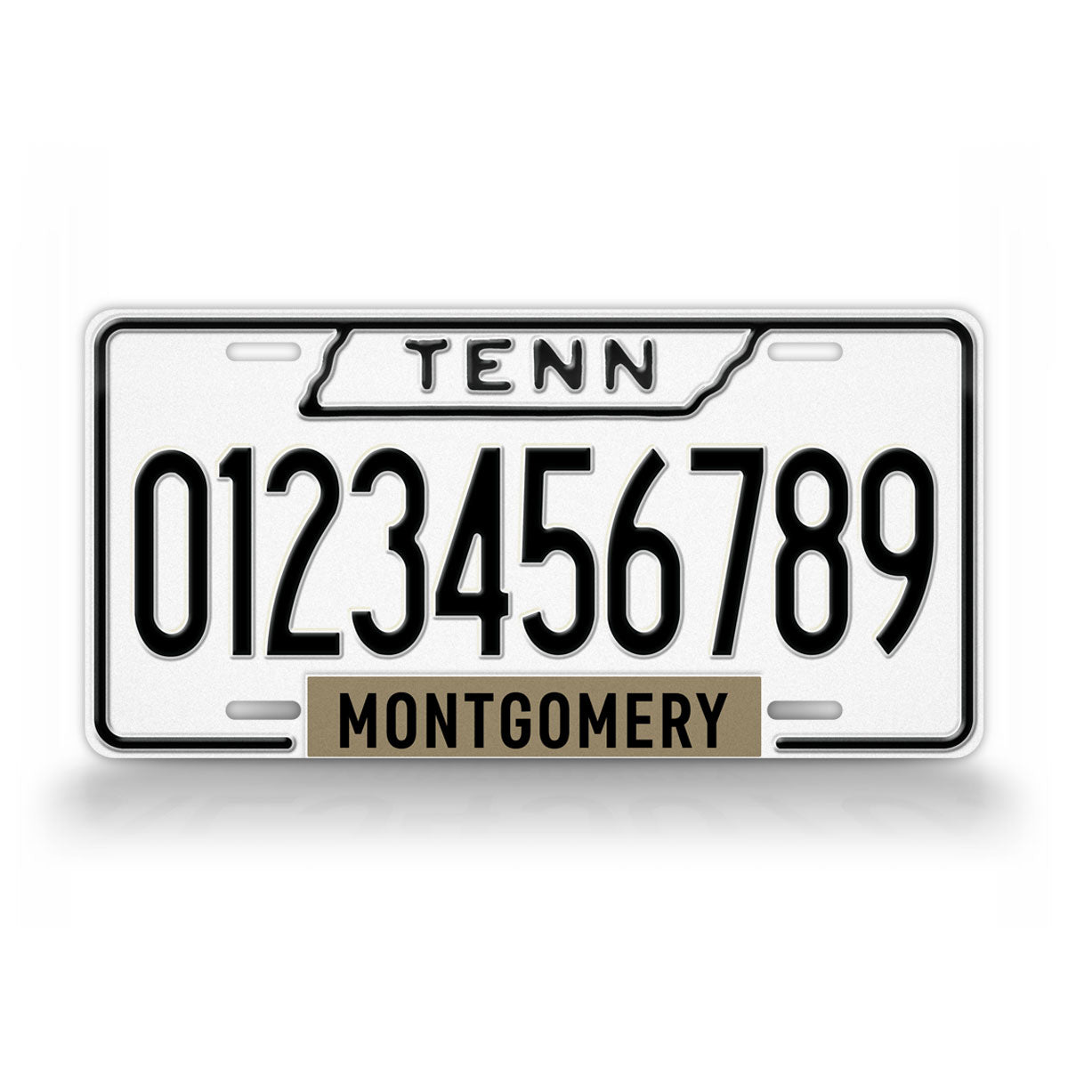 Custom Tennessee White-Black 1963 License Plate
