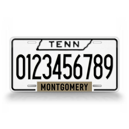 Custom Tennessee White-Black 1963 License Plate