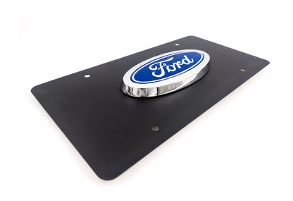 Ford Logo Chrome & Black License Plate