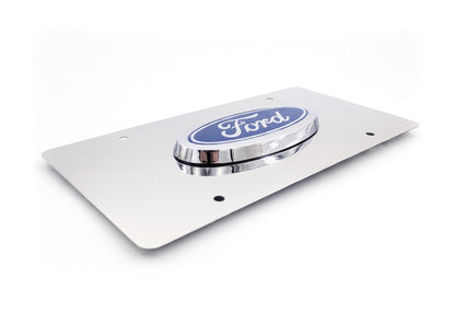 Ford Logo Chrome & Black License Plate