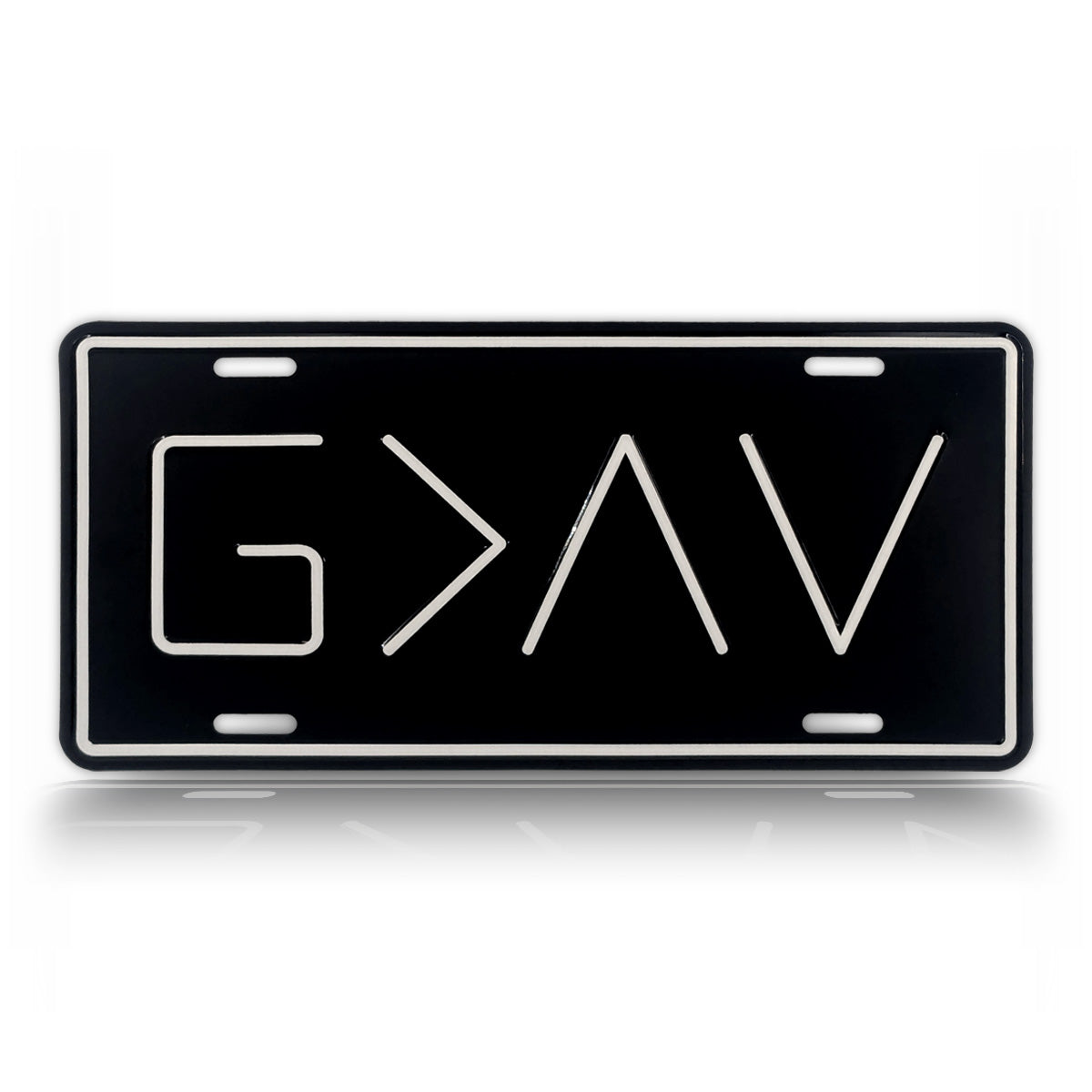 God Is Greater Than The Highs & Lows Embossed License Plate