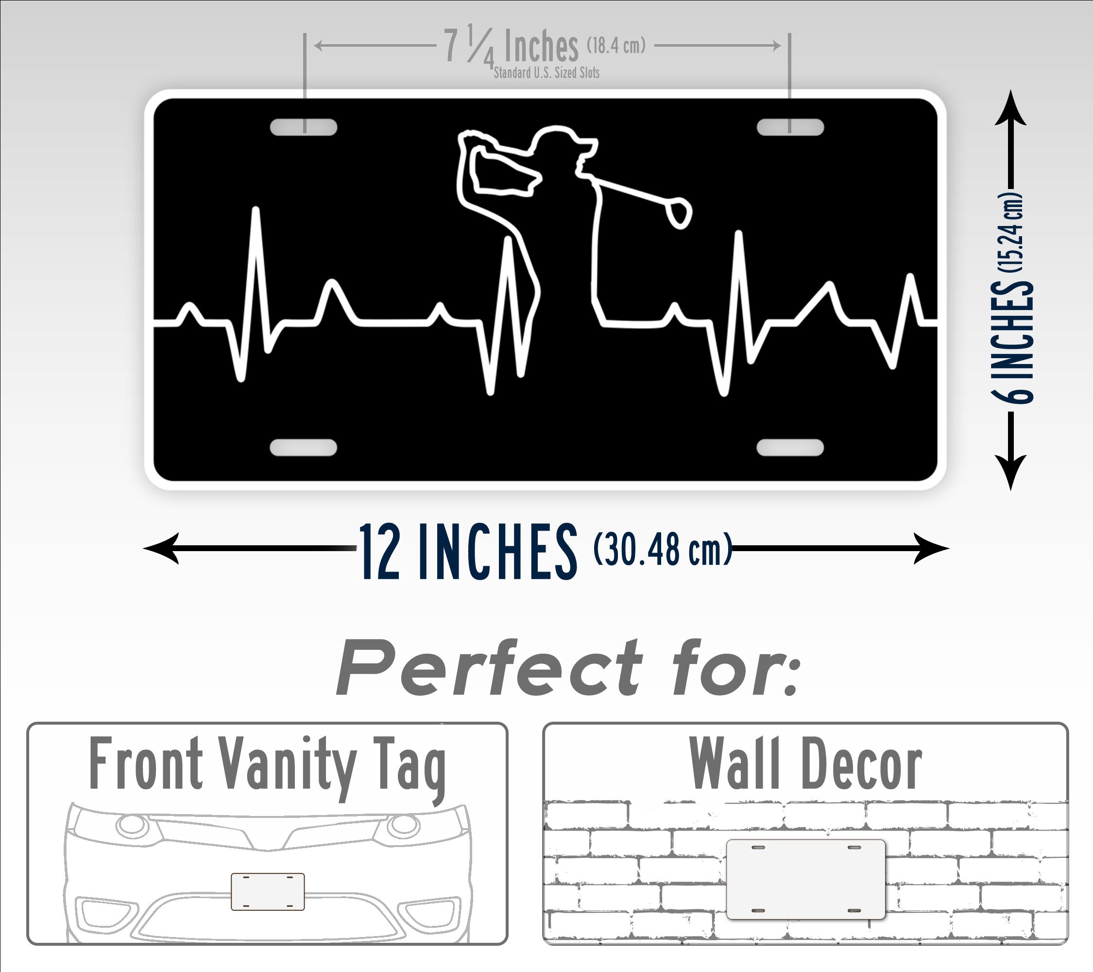 Golfing Heartbeat License Plate