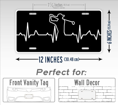 Golfing Heartbeat License Plate