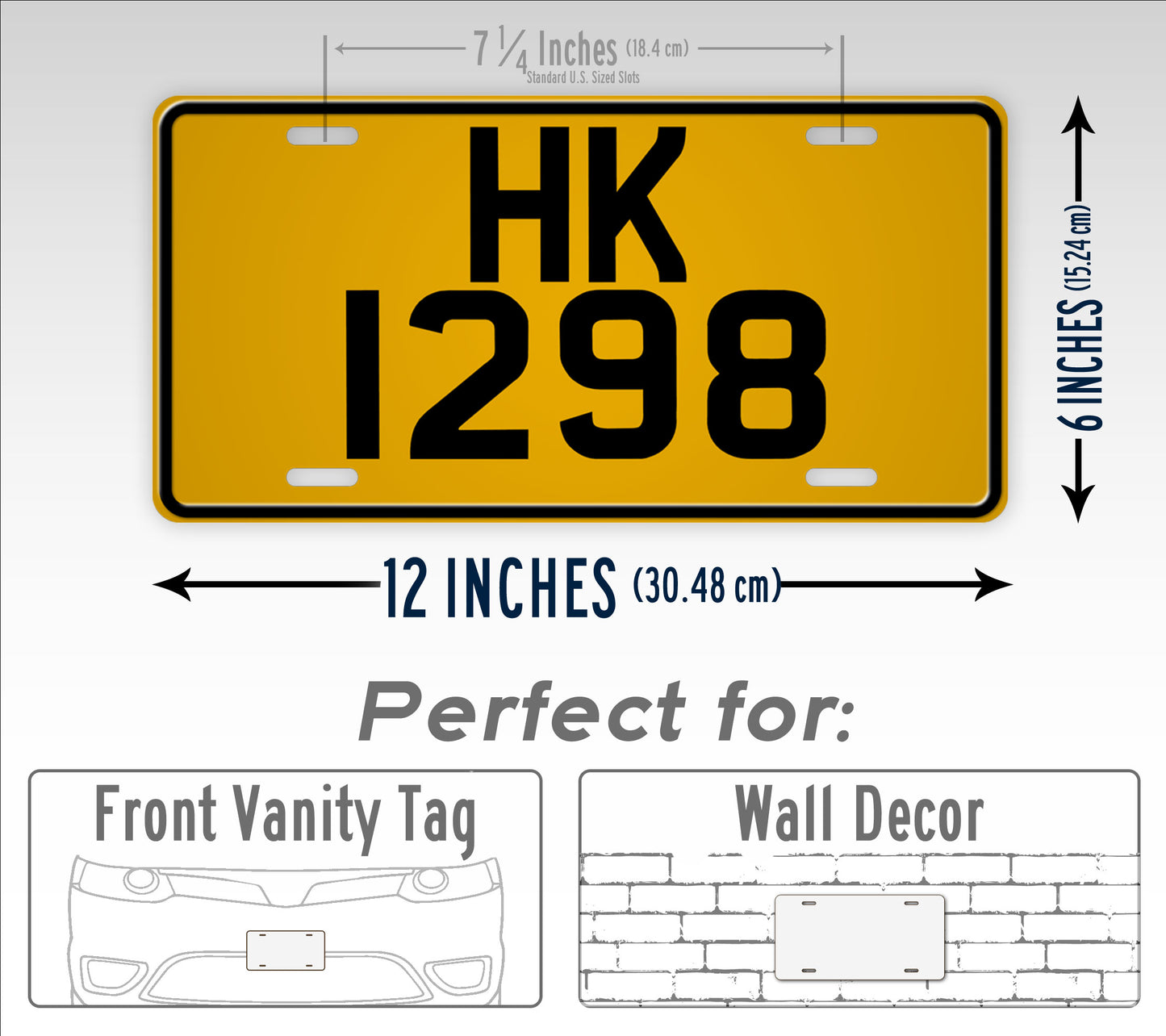 Personalized U.S. Sized Replica Hong Kong License Plate