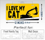 I Love My CAT Excavator License Plate