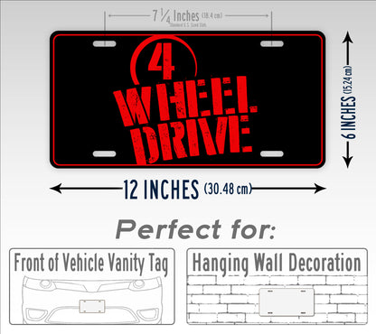 4 Wheel Drive License Plate 4x4 Truck Auto Tag