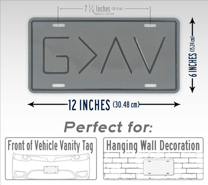 God Is Greater Than The Highs & Lows Embossed License Plate