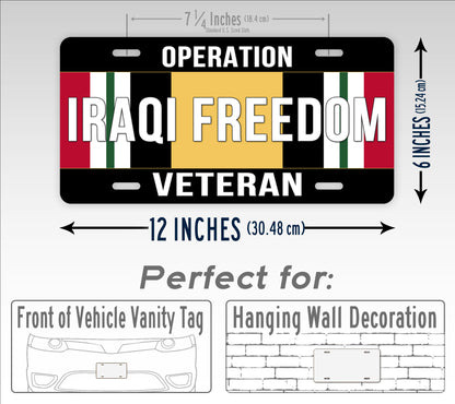 Iraqi Freedom Veteran License Plate