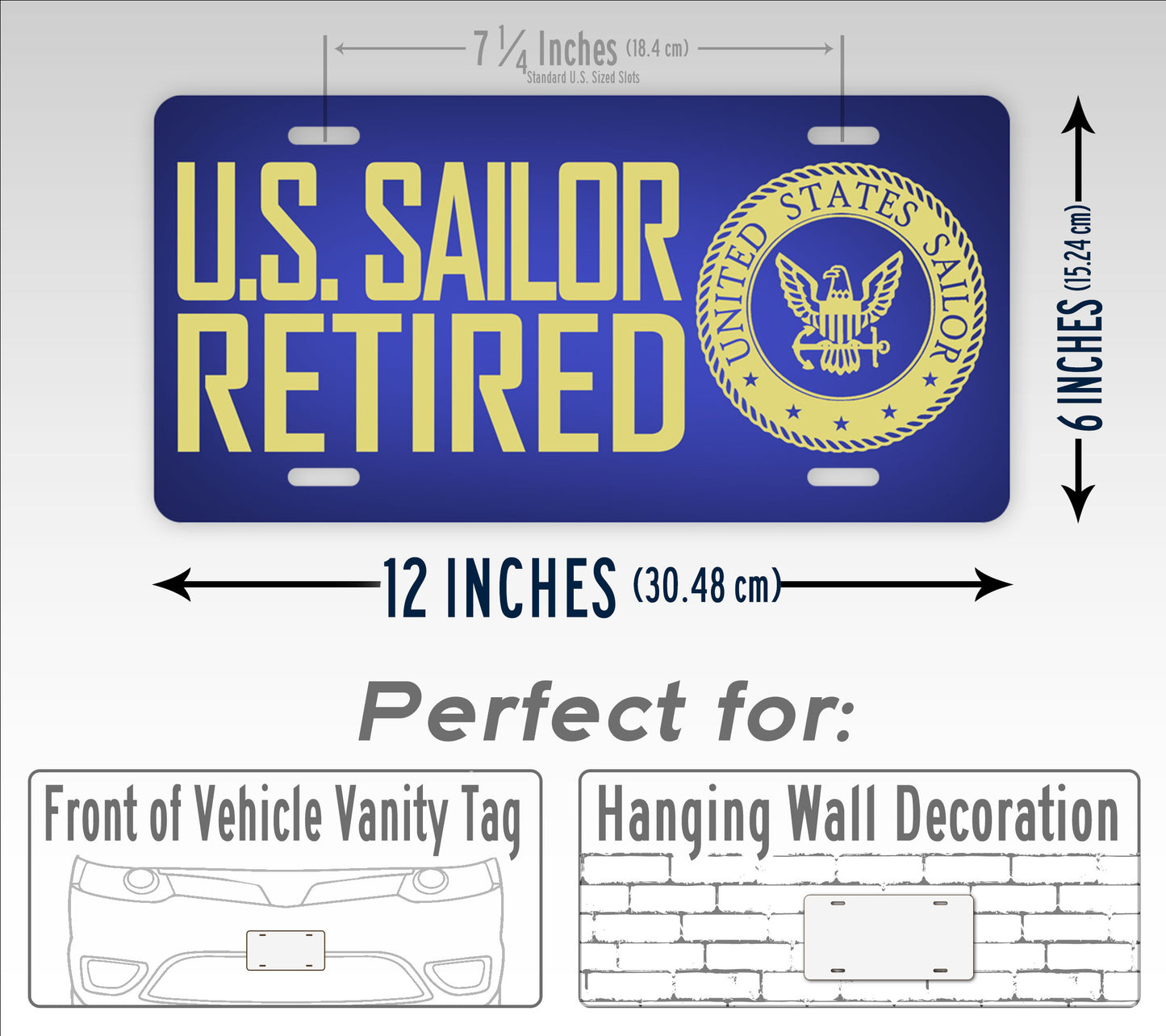 U.S. Sailor Retired Navy Veteran License Plate