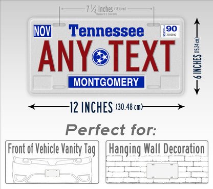 Novelty Tennessee Tri Star Logo Customized License Plate