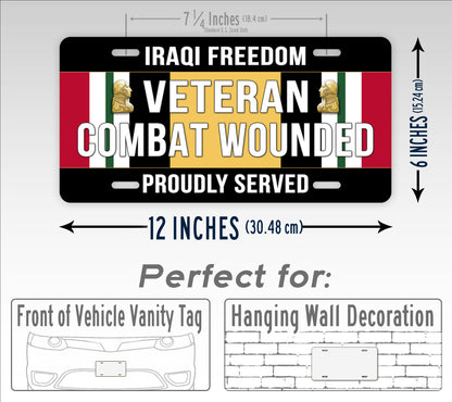 Iraqi Freedom Combat Wounded Veteran License Plate