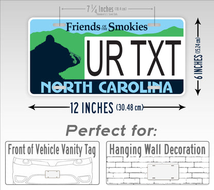 Custom North Carolina Friends Of The Smokies Personalized License Plate