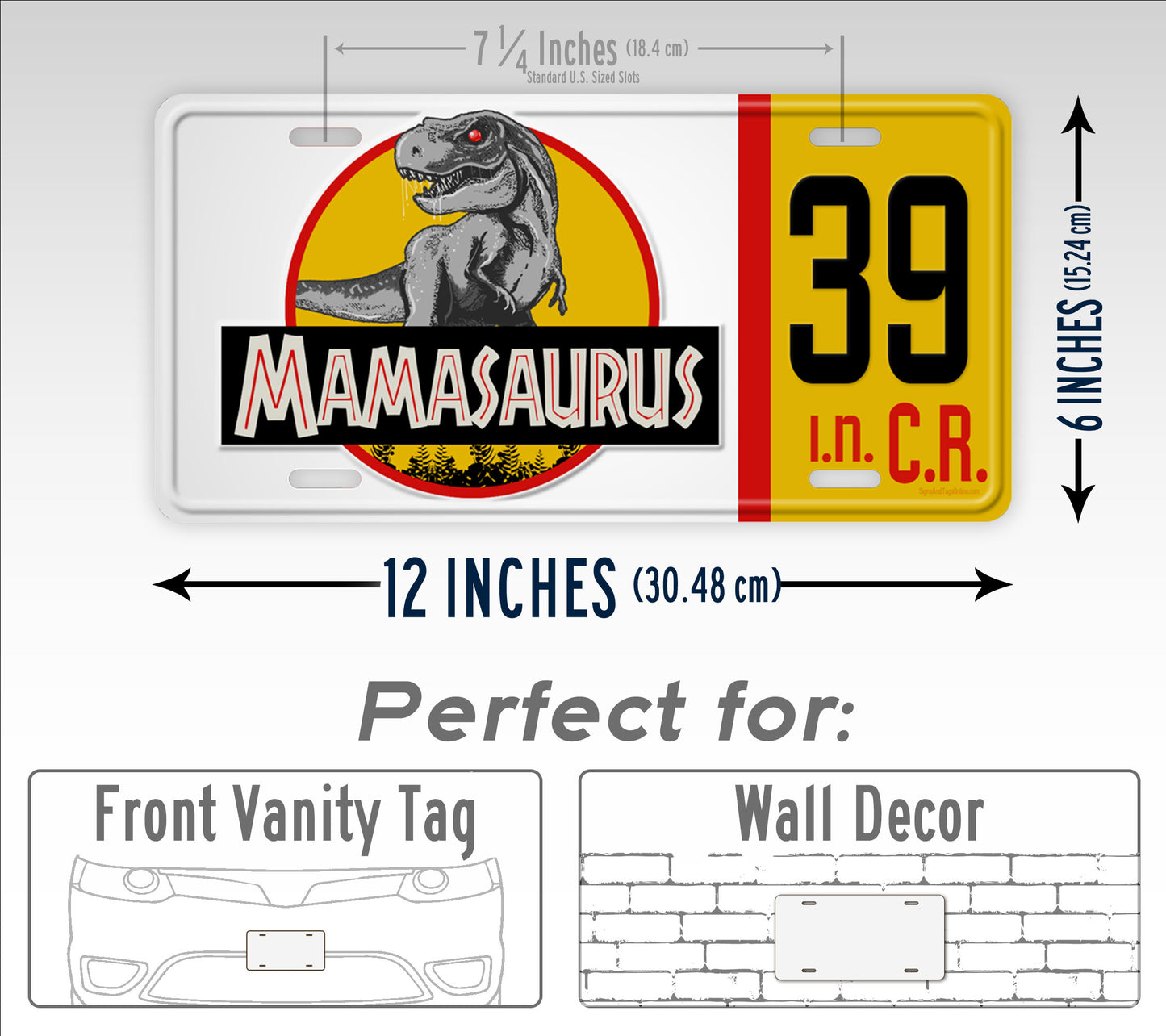 Custom Papasaurus/Mamasaurus Jeep Dinosaur License Plate