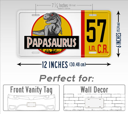 Custom Papasaurus/Mamasaurus Jeep Dinosaur License Plate