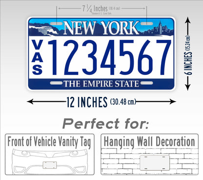 New York VAS Ambulance Replica License Plate
