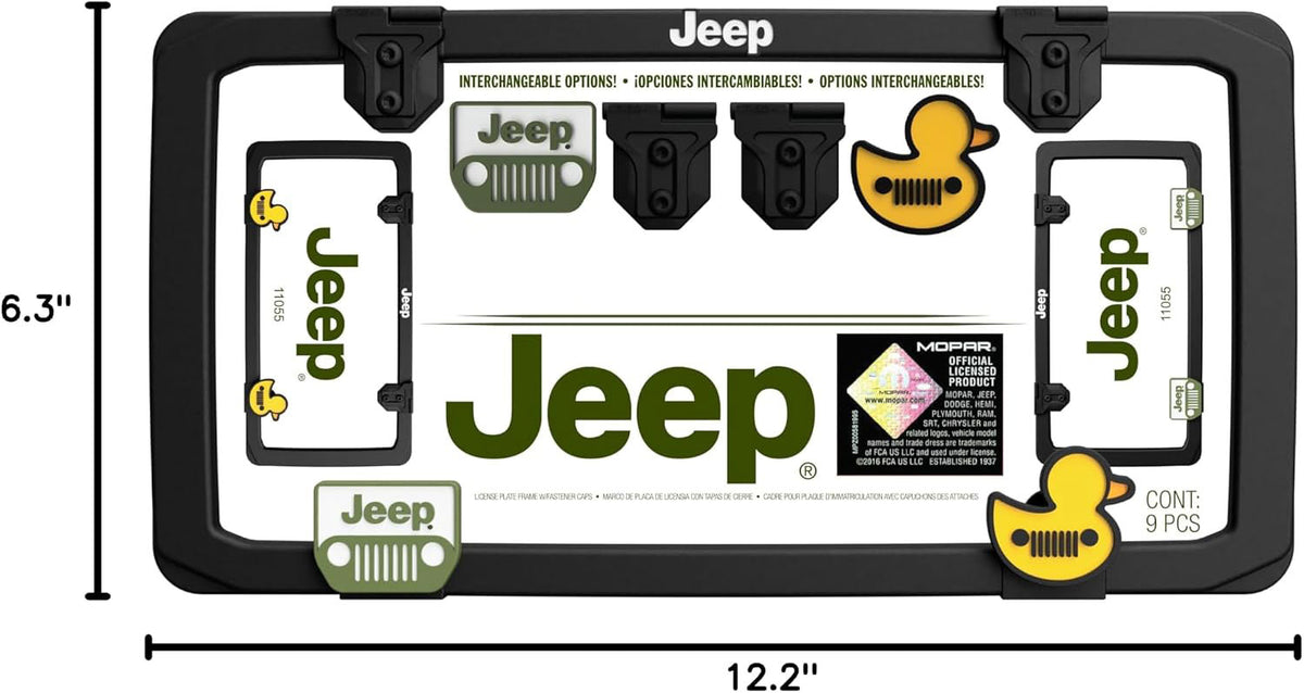 Black Jeep License Plate Frame With Duckies