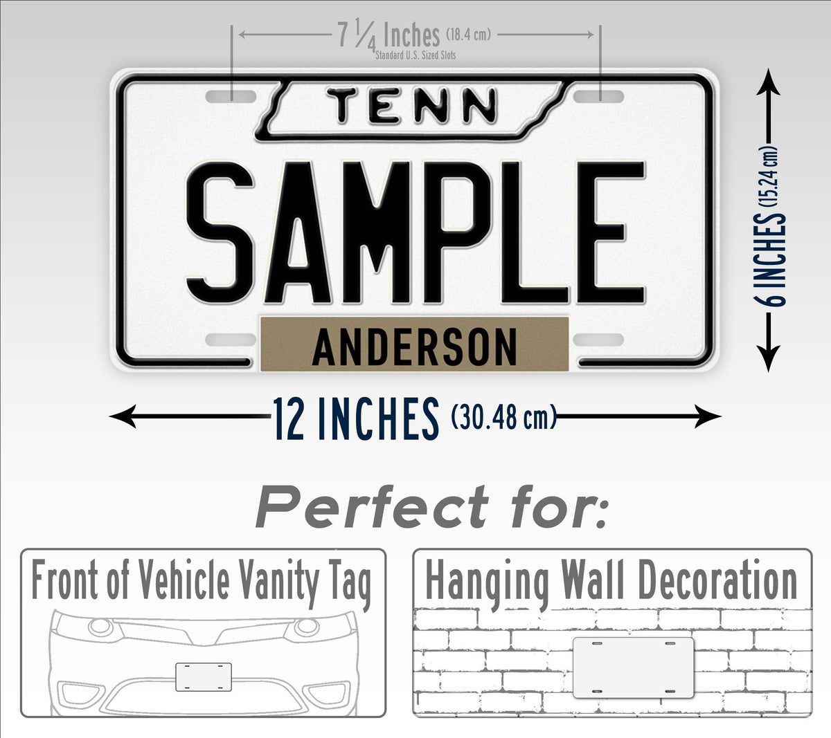Custom Tennessee White-Black 1963 License Plate